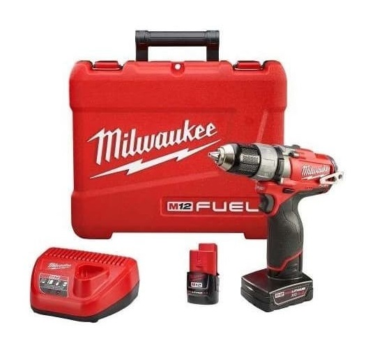 Taladro Atornillador Fuel 12v + Cargador + Baterias + Maletin - Milwaukee - 2503-259A